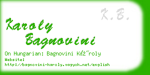 karoly bagnovini business card